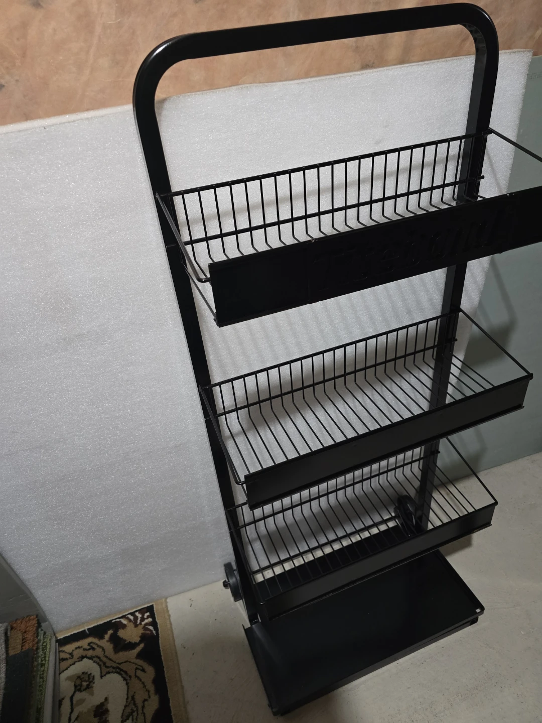 Black Metal Rolling Storage Cart - photo 2