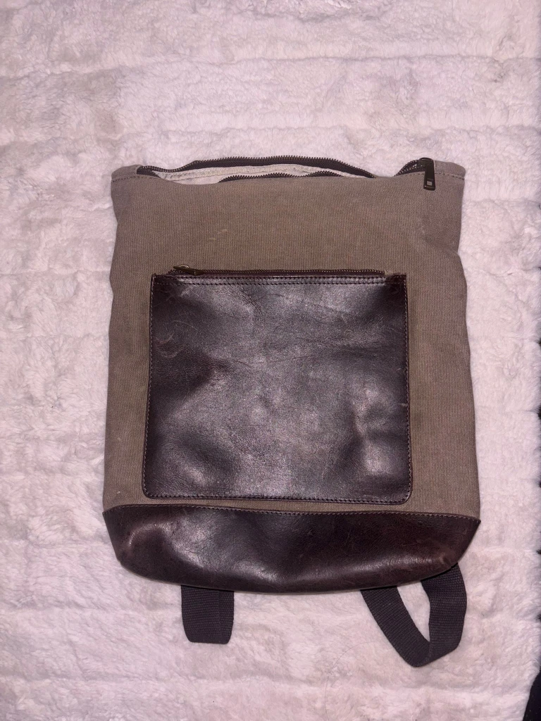 Gargia Genuine Leather Canvas Backpack