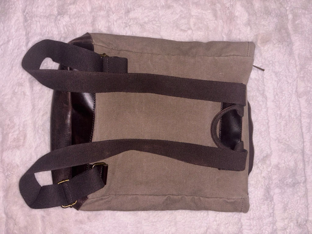 Gargia Genuine Leather Canvas Backpack - photo 2