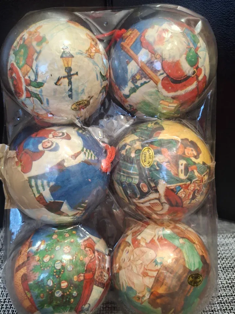 Vintage Christmas Ornaments - Set of 6