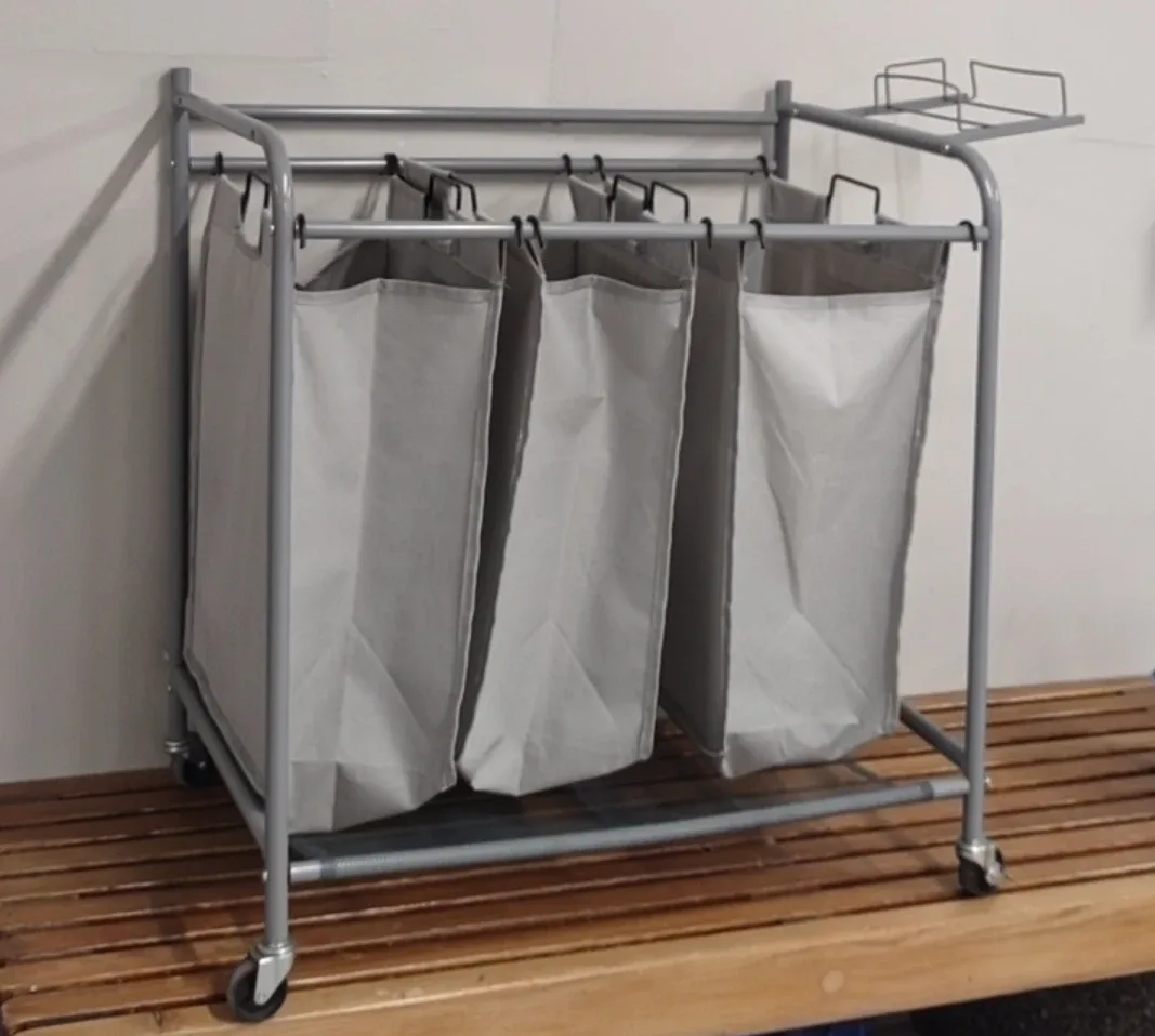 Triple Laundry Sorter Hamper - Grey. image indicator(6)