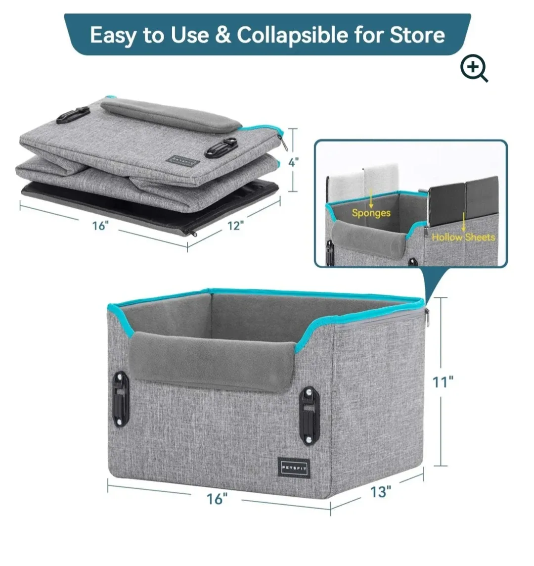 PETSFIT Dog Car Seat - Grey image indicator(9)