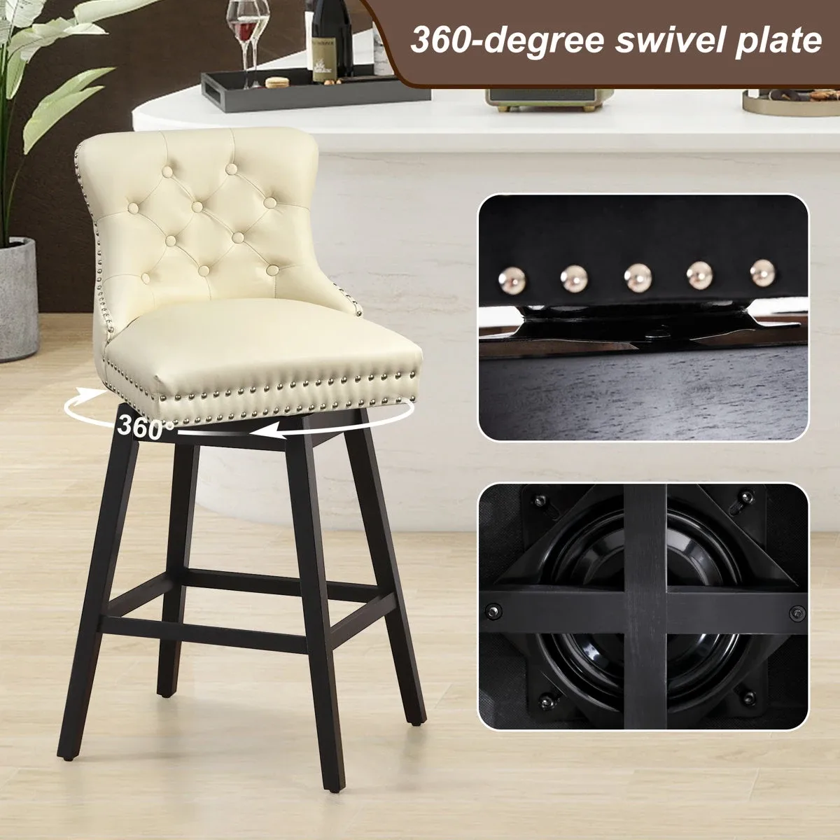 Lark Manor Timm Swivel Stools (Set of 2) image indicator(4)