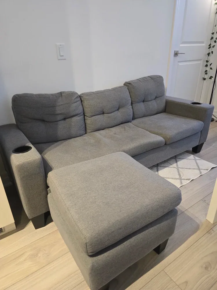 Grey Sofa with Ottoman image indicator(2)