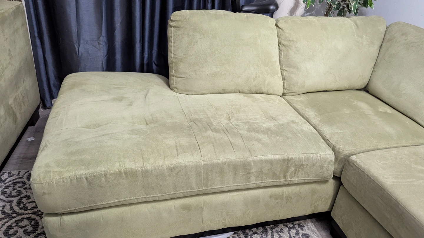 Velvet u shape sofa - photo 2
