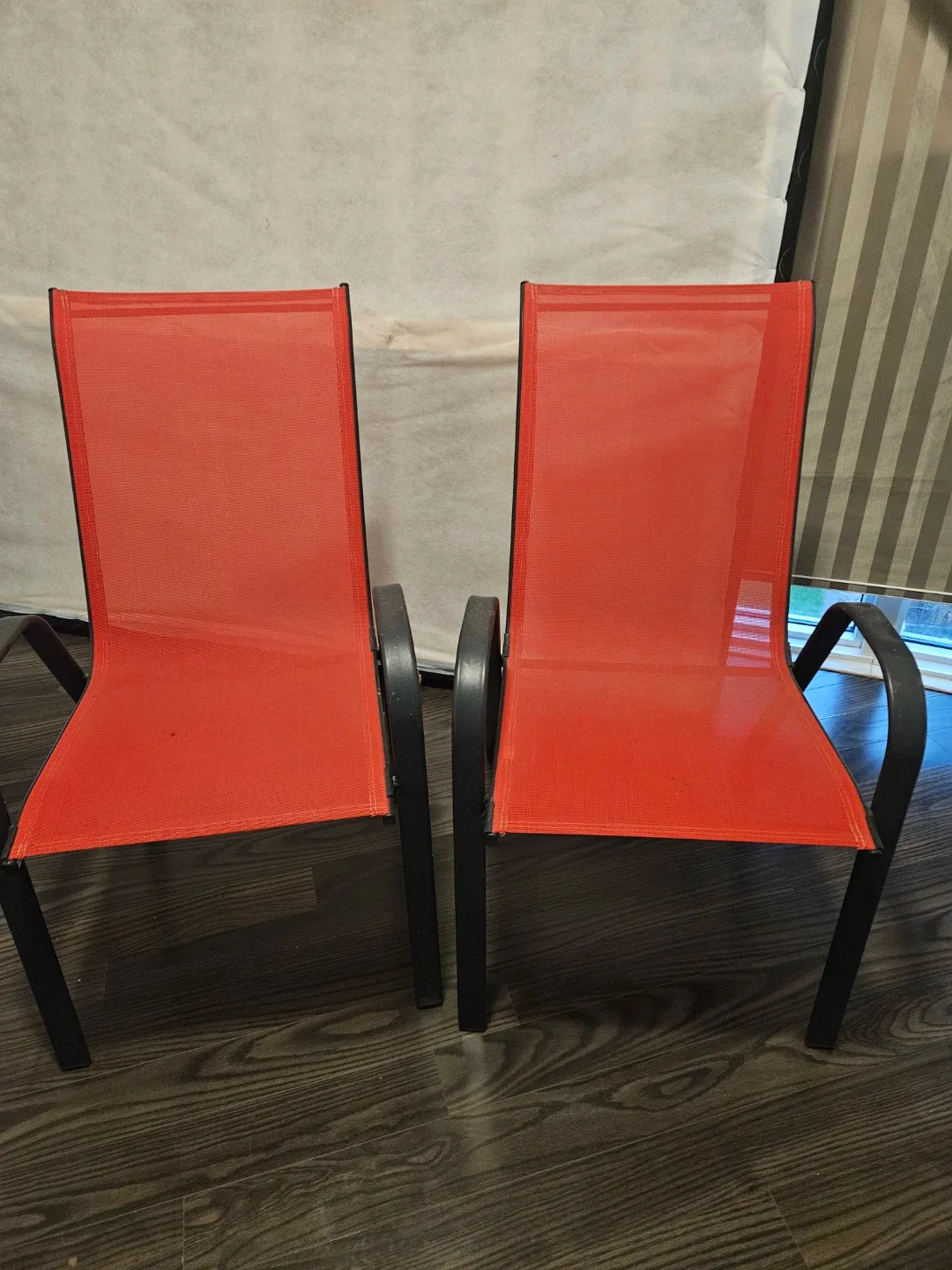 Set of 2 Outdoor Patio Chairs - Red