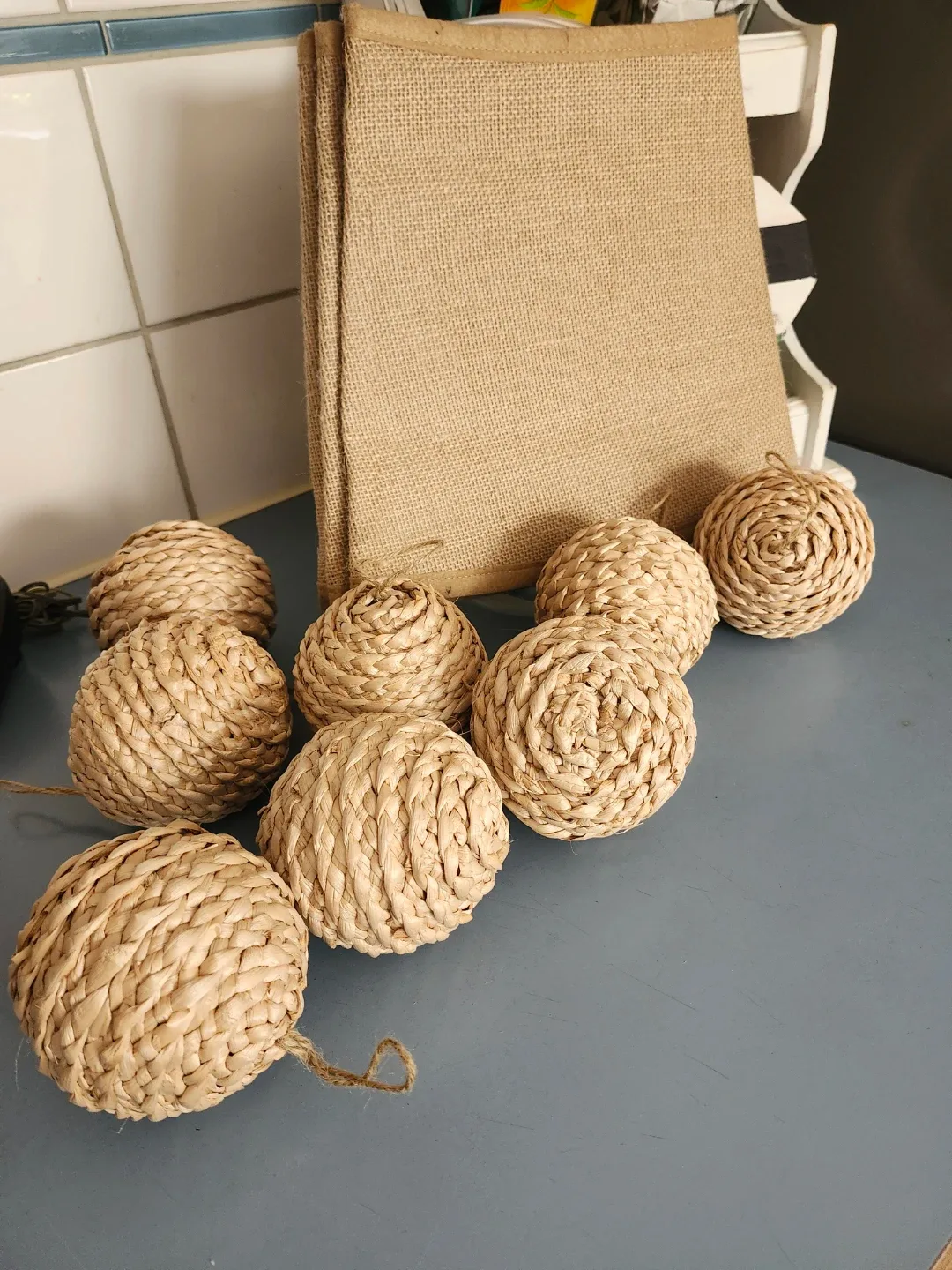 Brand New Rustic Tree Skirt With Matching Ornaments thumbnail