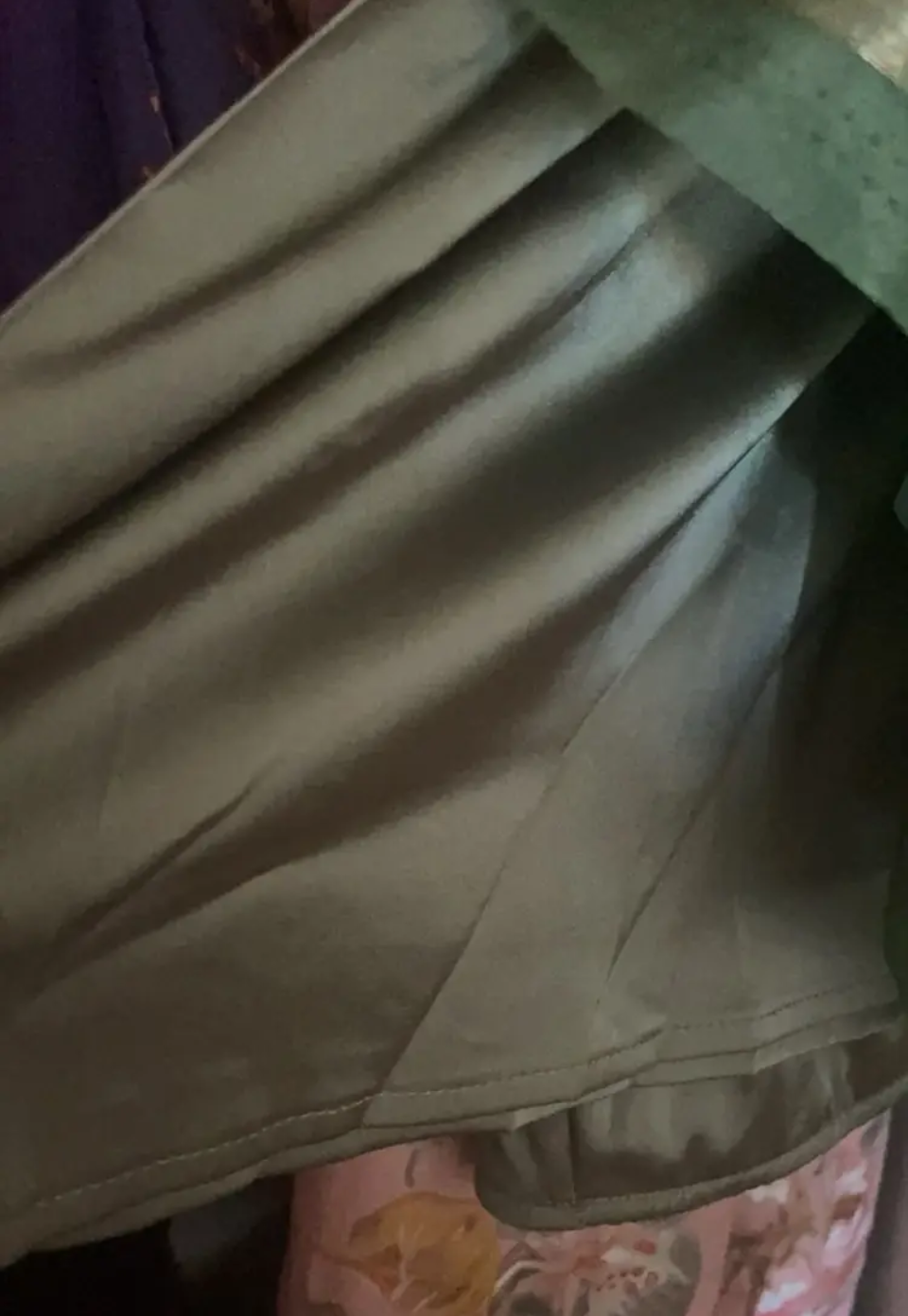 Burgundy Satin Maxi Skirt, olive satin maxi skirt - photo 2
