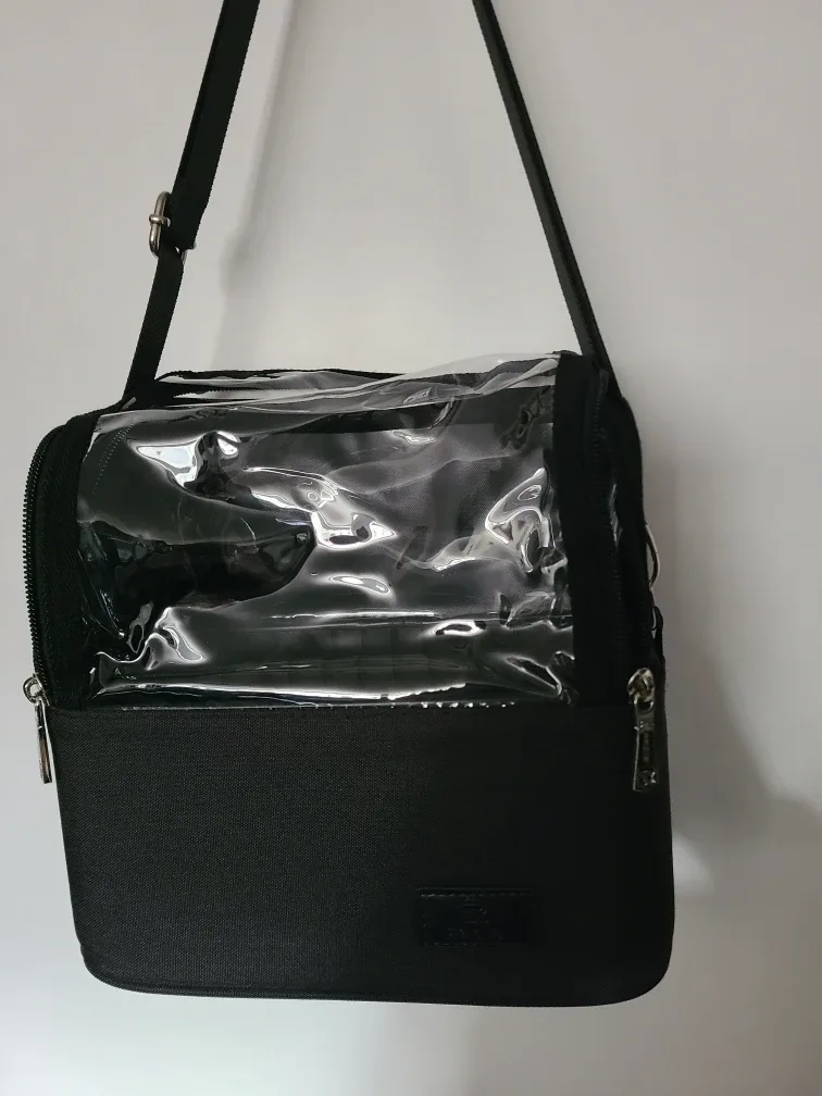 Black Makeup/Cosmetic Bag with Clear Top image indicator(2)