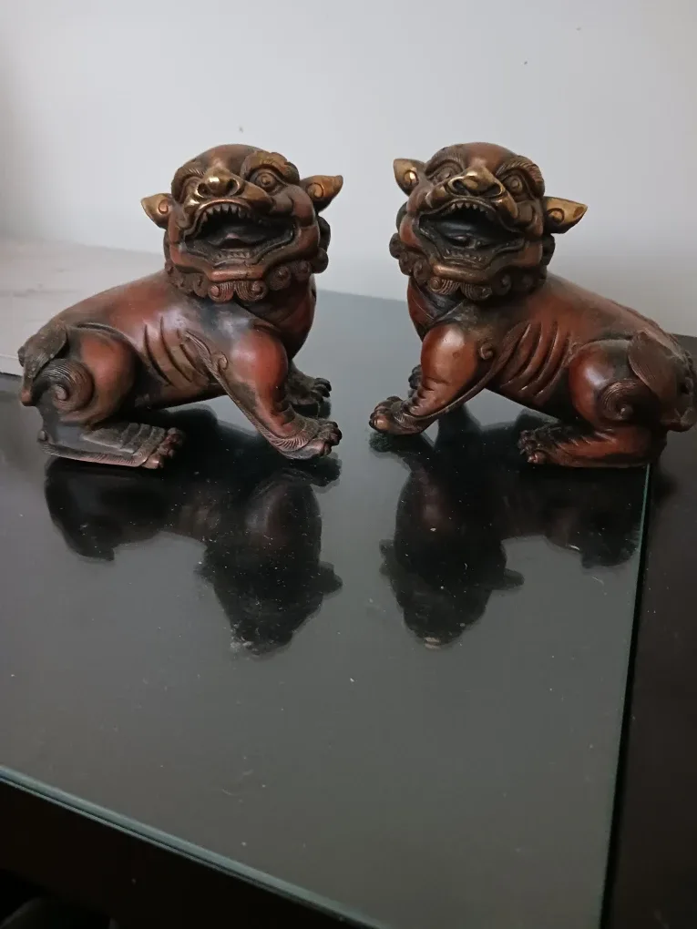 Pair of Bronze Foo Dogs