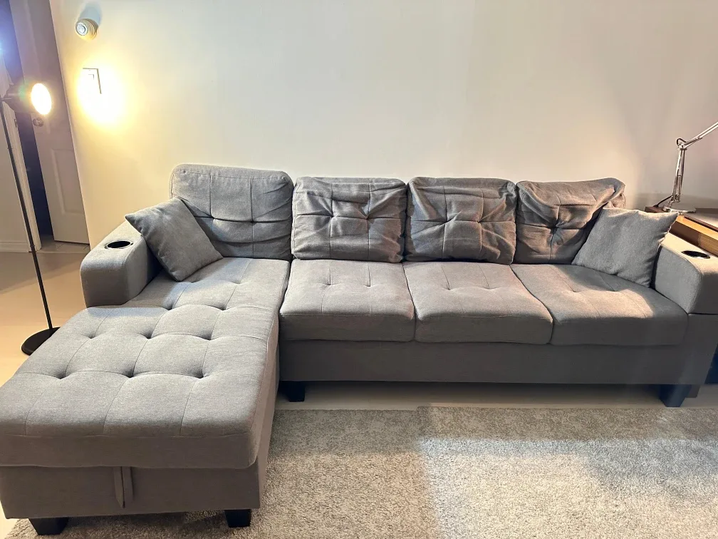 Grey Sectional Sofa with Ottoman image indicator(9)