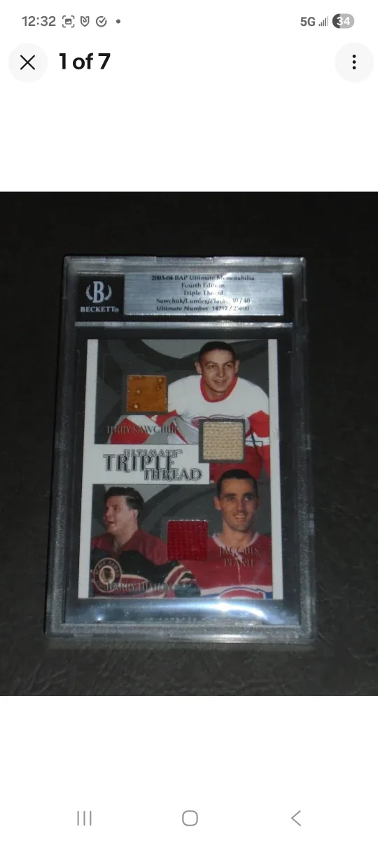 2003-04 BAP Ultimate Hockey Card/Plante/Sawchuk/Lumley