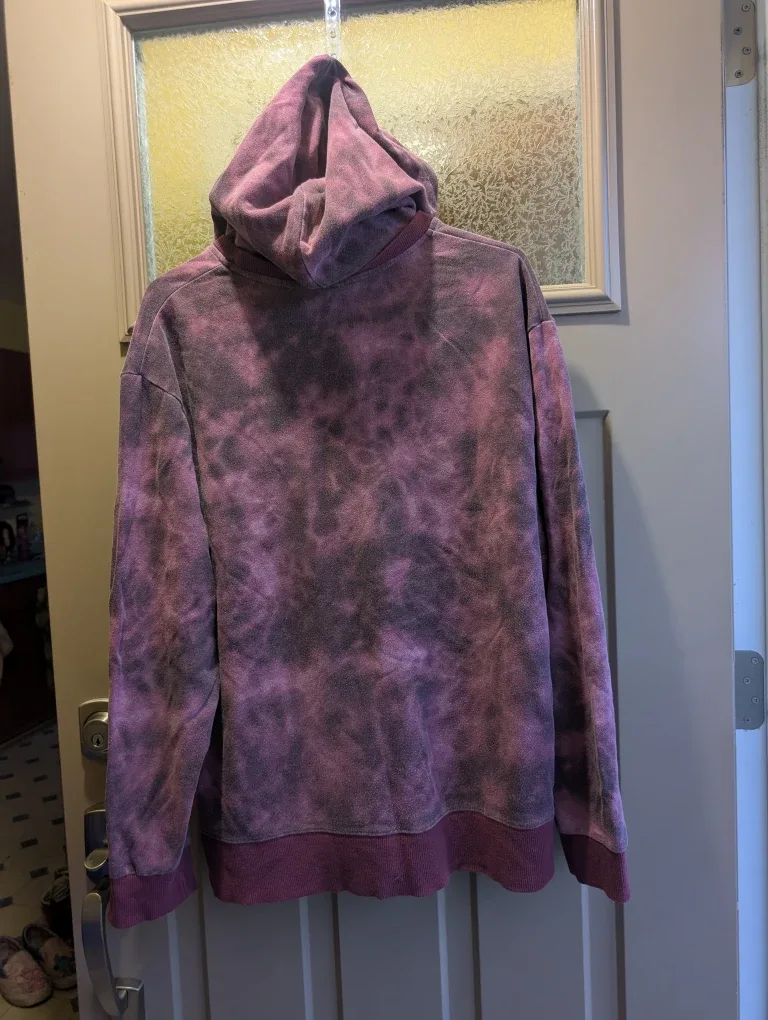 Mens sz lg Purple tye dye hoodie image indicator(2)