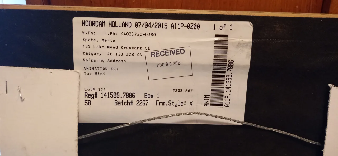 Framed Taz Mini Animation lithograph Art image indicator(2)