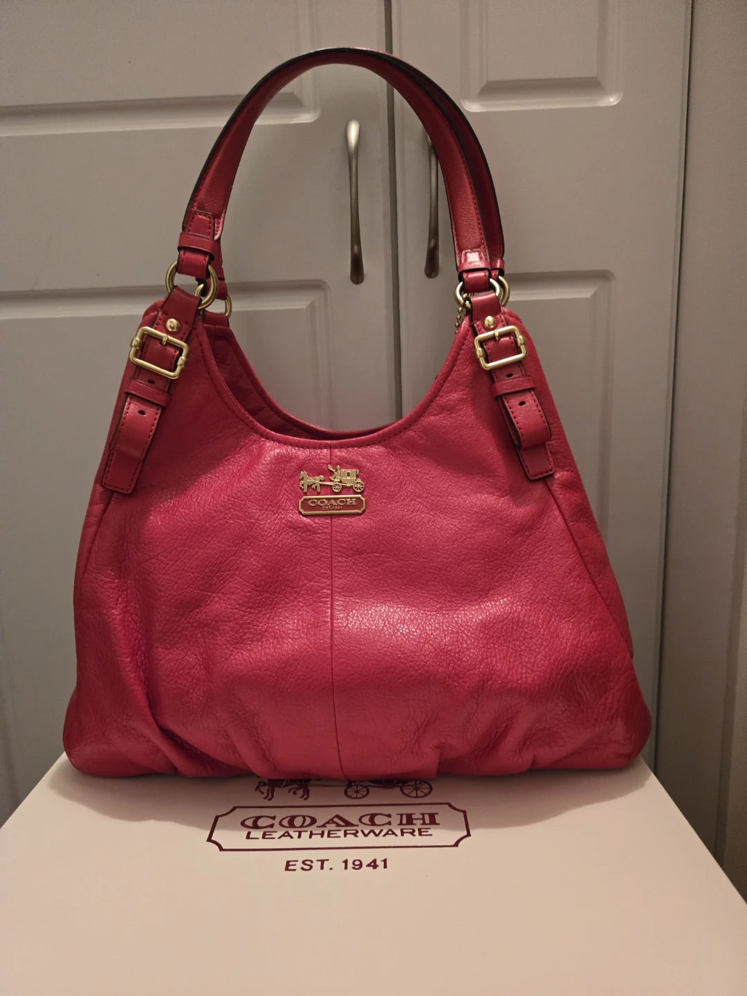 NEW in Box Coach Leather Red Bag