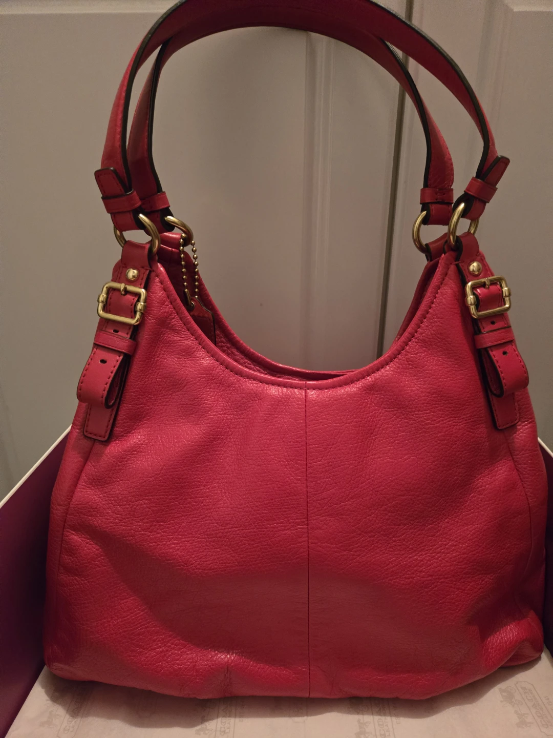 NEW in Box Coach Leather Red Bag - photo 4