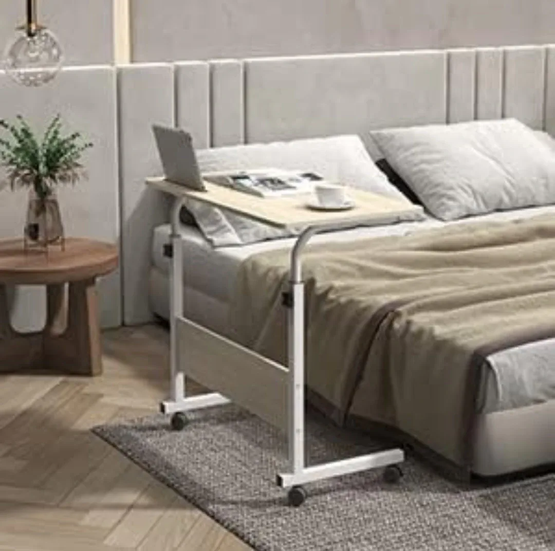 Adjustable Overbed Laptop Table with Wheels image indicator(4)