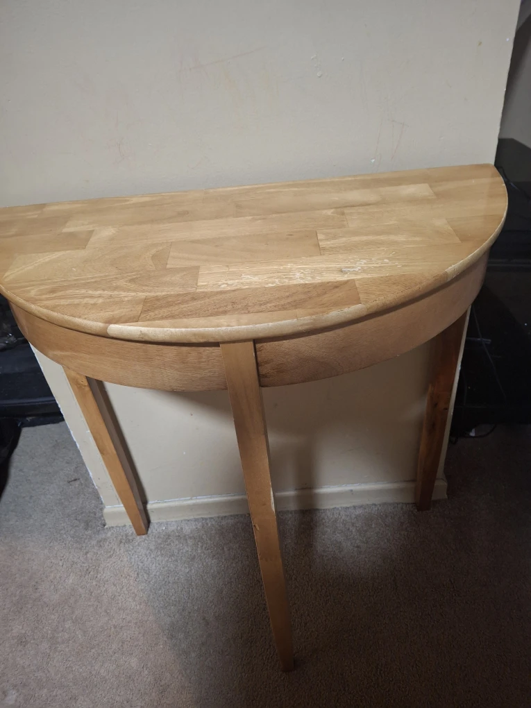 Half-Moon Wooden Console Table