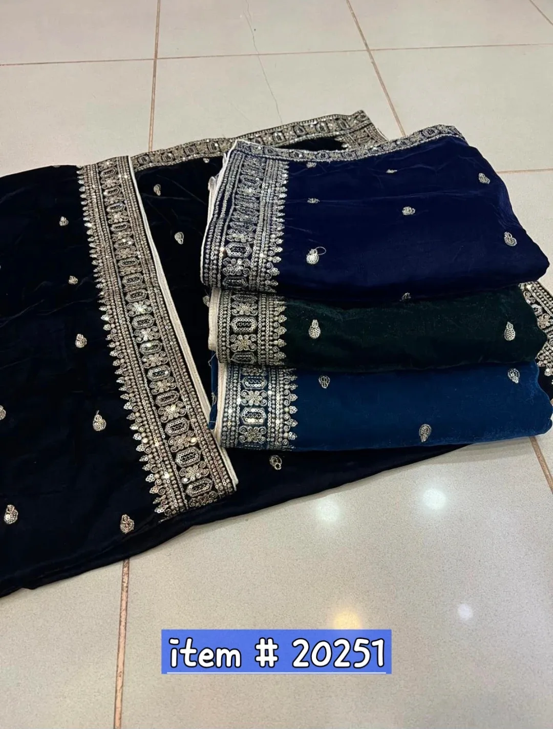 Embroidered Velvet Shawl thumbnail