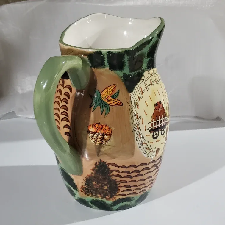 Ceramic Pitcher with Farmhouse Design