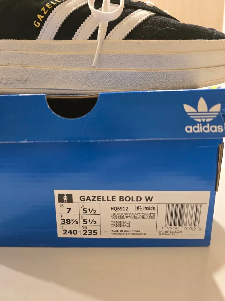 Adidas Gazelle Bold W, Black/White, Size 7 image indicator(2)