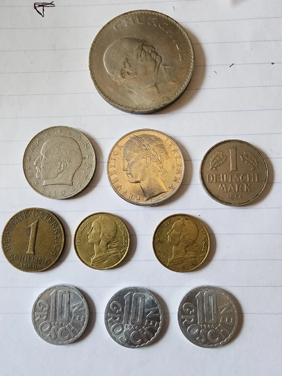 Mixed Foreign Coins - Churchill, Elizabeth II image indicator(4)