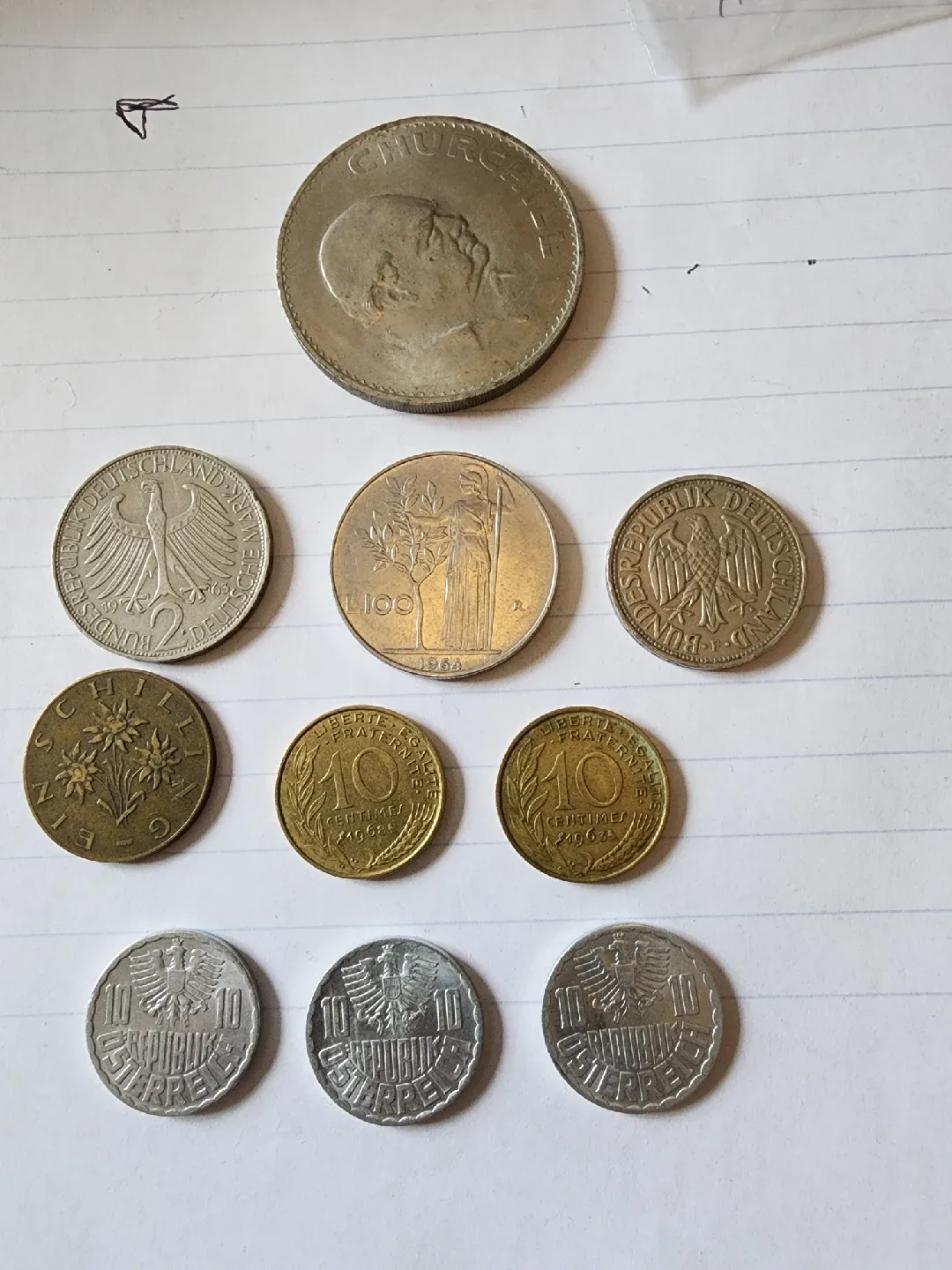 Mixed Foreign Coins - Churchill, Elizabeth II image indicator(5)