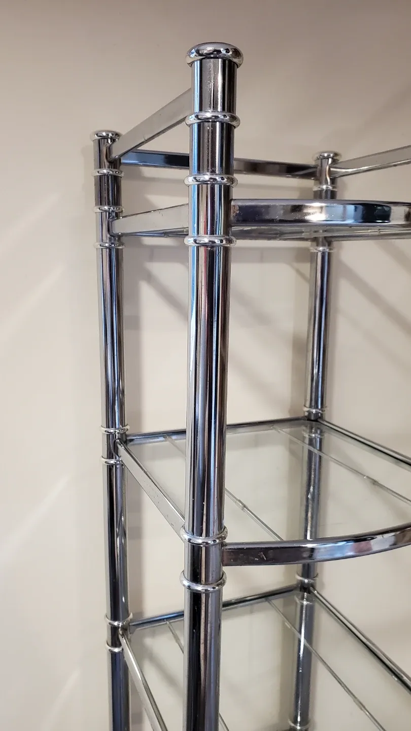 Chrome & Glass Shelving Unit image indicator(3)