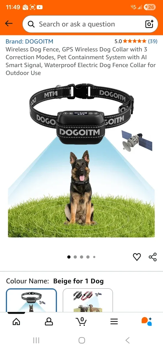 DOGOITM Wireless Dog Fence Collar - Beige, New in Box! image indicator(2)