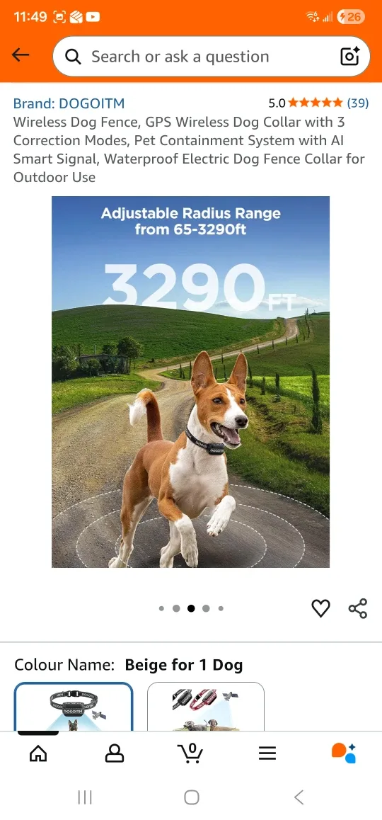 DOGOITM Wireless Dog Fence Collar - Beige, New in Box! image indicator(5)