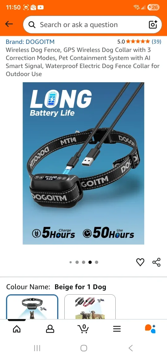 DOGOITM Wireless Dog Fence Collar - Beige, New in Box! image indicator(8)