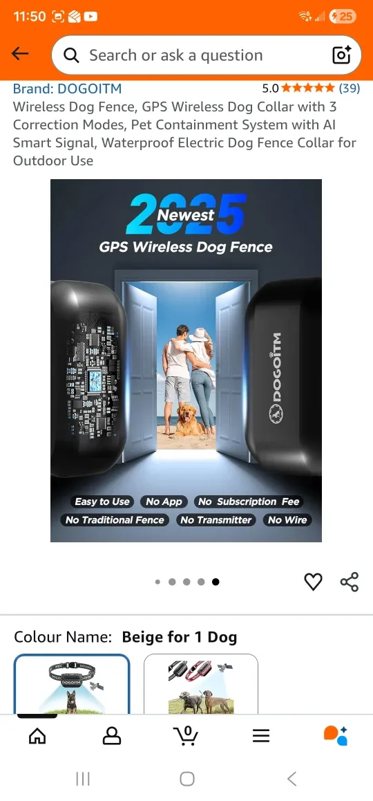 DOGOITM Wireless Dog Fence Collar - Beige, New in Box! image indicator(9)