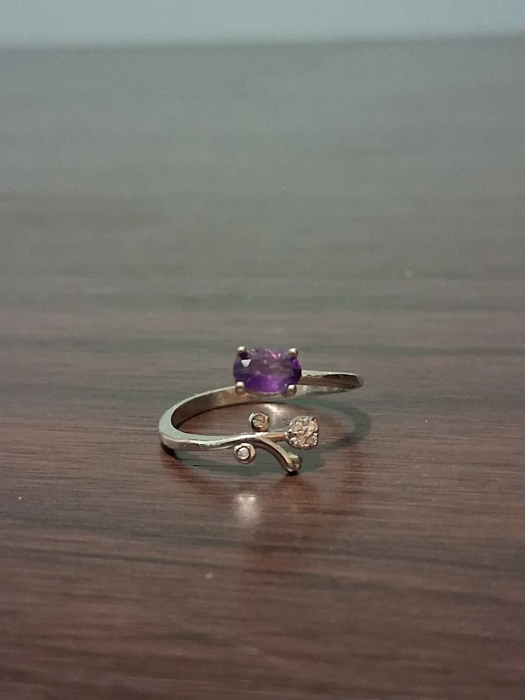 Silver Amethyst Gemstone Ring no stamp image indicator(3)