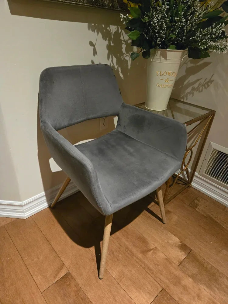 Grey Velvet Accent Chair