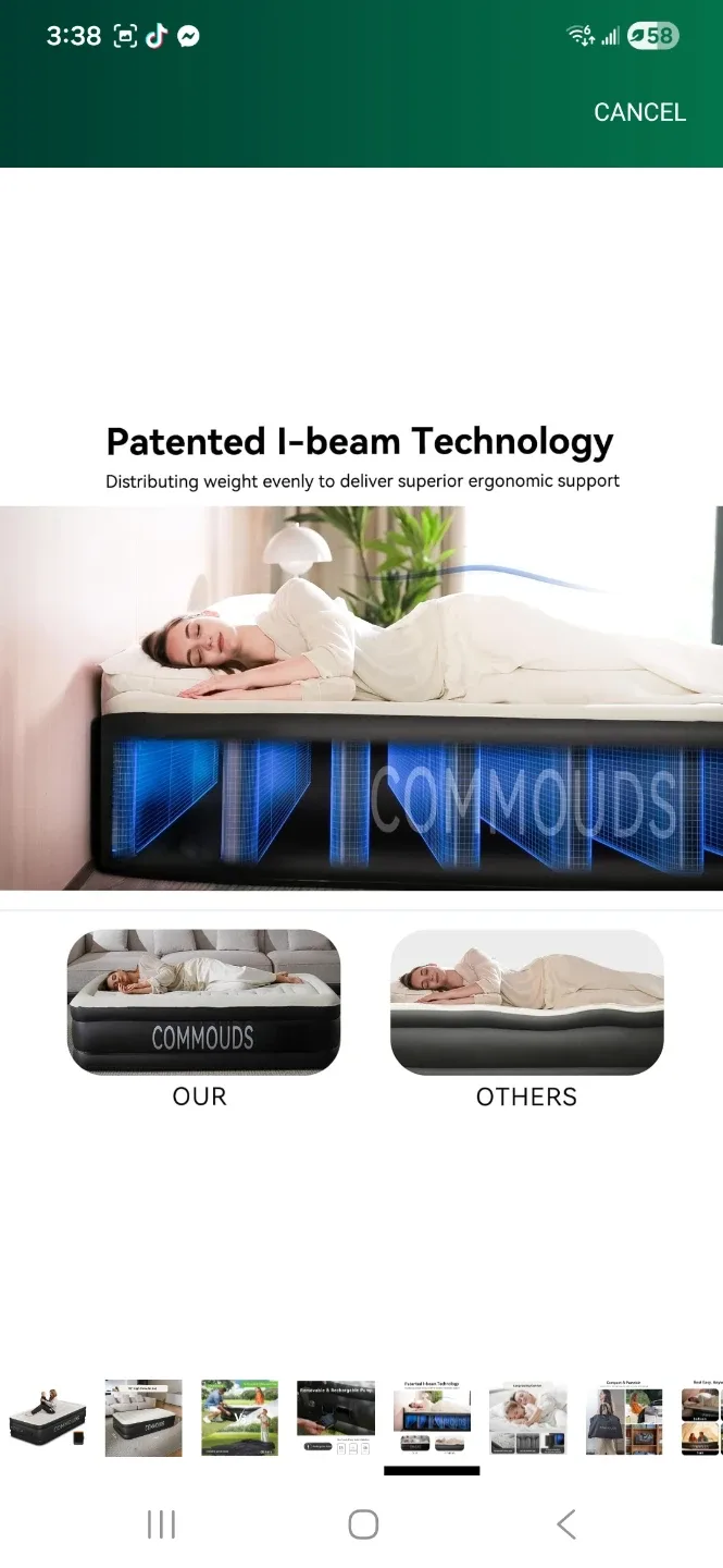 COMMOUDS Twin Air Mattress with Portable Air Pump image indicator(4)