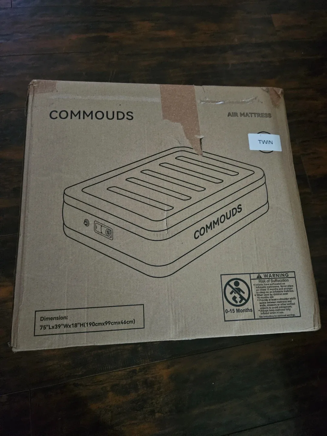 COMMOUDS Twin Air Mattress with Portable Air Pump image indicator(6)