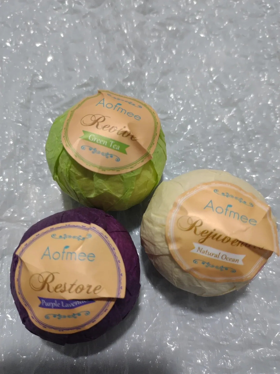Aofmee Bath Bombs - Green Tea, Lavender, Ocean