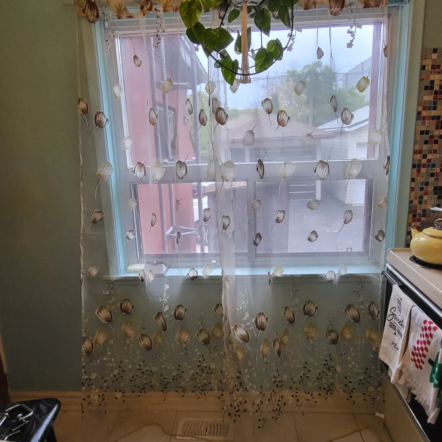 Floral Print Sheer Curtain Panel 80 x 40 panel image indicator(3)