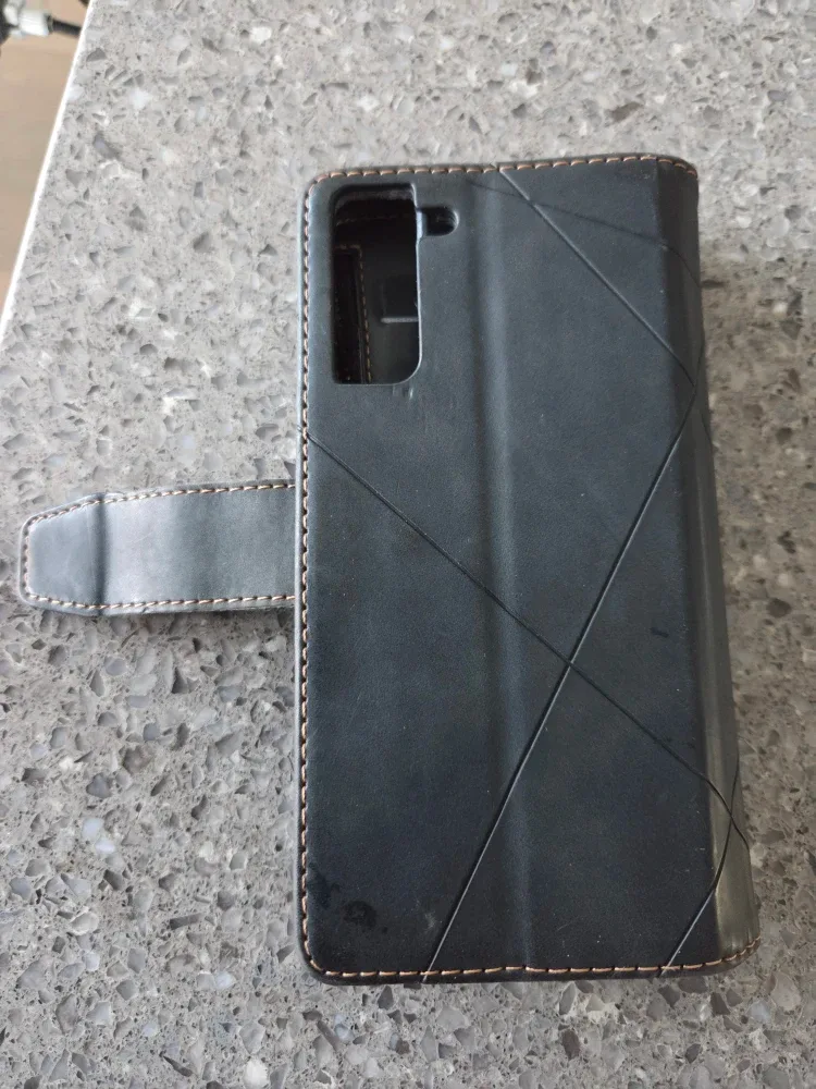 S21 Black Leather Wallet Phone Case image indicator(4)