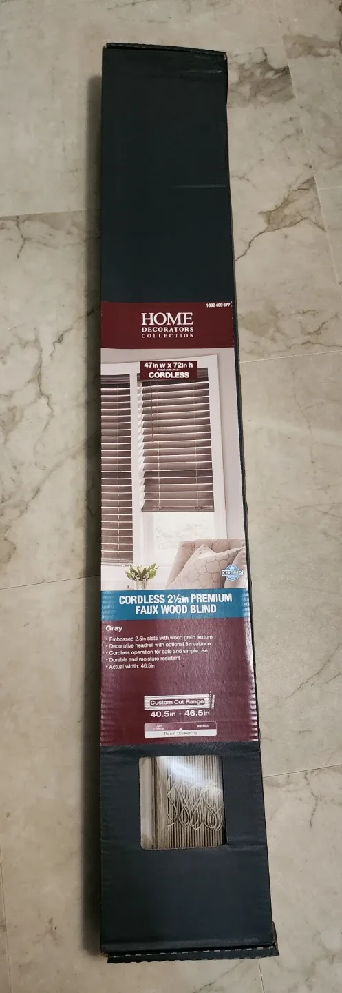 🆕️Driftwood Gray Cordless Premium Faux Wood blinds image indicator(7)
