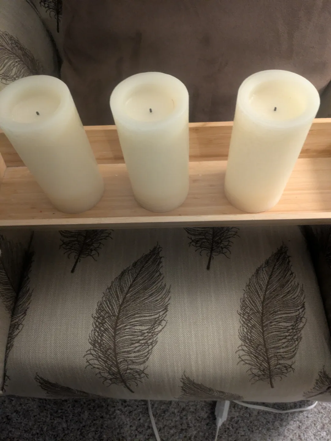 Set of 3 Cream Pillar Candles