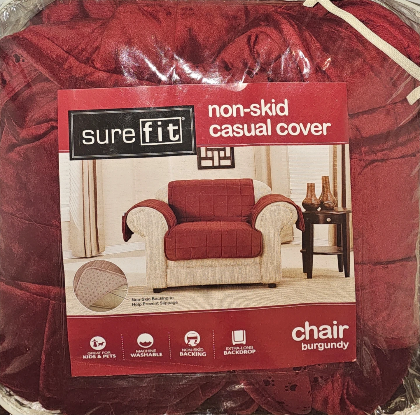 Sure Fit Burgundy Chair Cover - New - photo 2