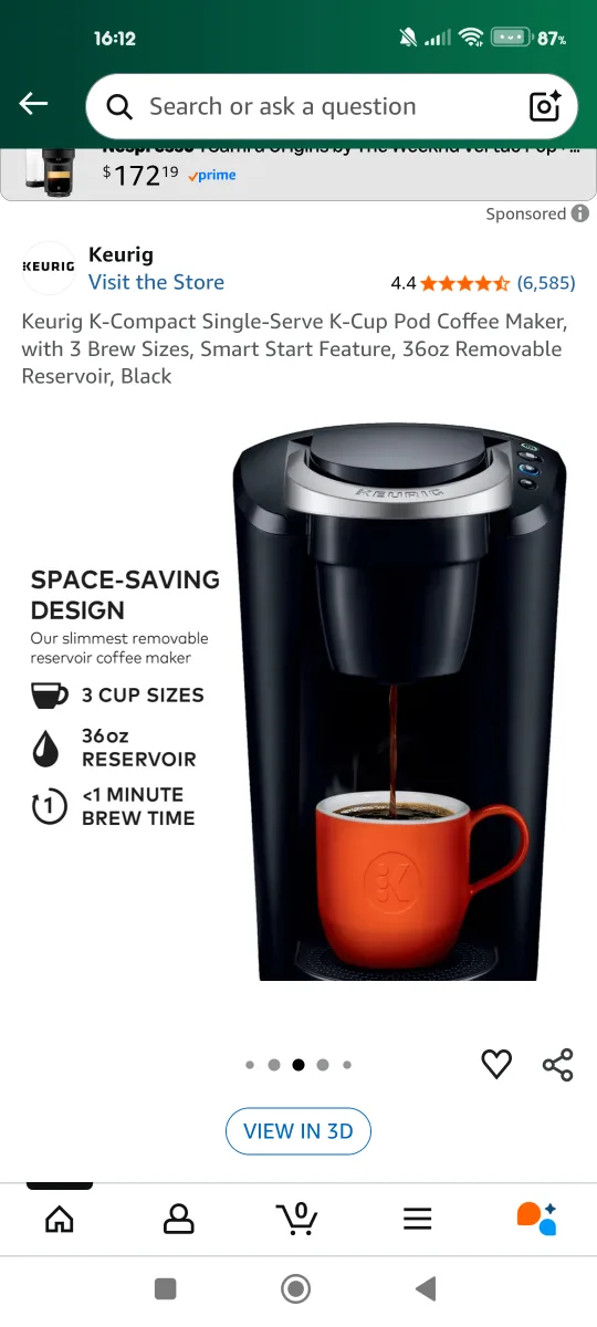 Keurig K-Compact K-Cup Pod Coffee Maker - Excellent condition image indicator(4)