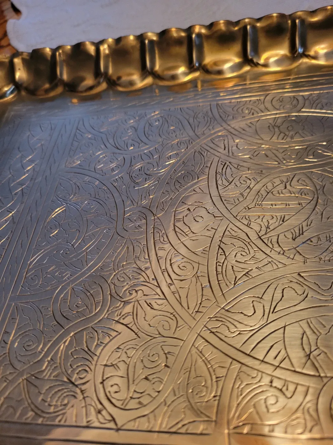 Vintage Ornate Brass Tray.Christmas. Weddings image indicator(2)