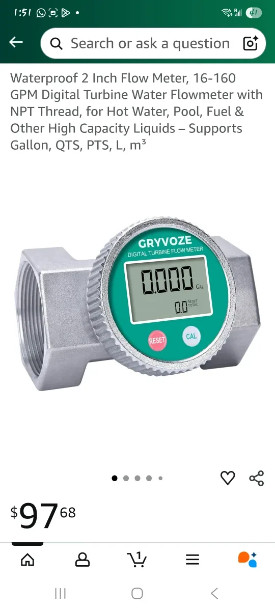 Digital Turbine Water Flow Meter - New