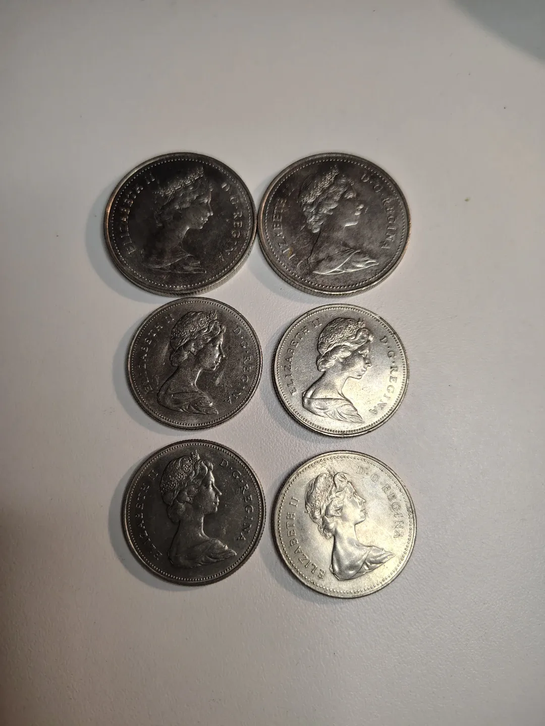 2 Canada Silver Dollars & 4 - 50 Cents LOT image indicator(2)