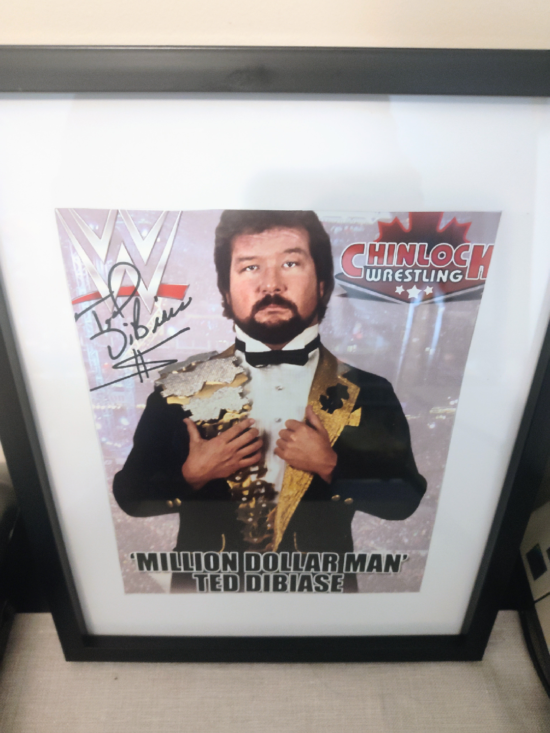 Signed WWF MDM Ted DiBiase framed 11"x 14" photo
