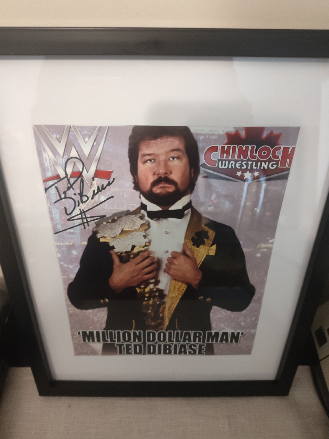 Signed WWF MDM Ted DiBiase framed 11"x 14" photo - photo 3