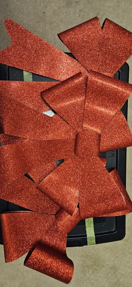 Red Glitter Christmas Bows - Set of 3 image indicator(2)