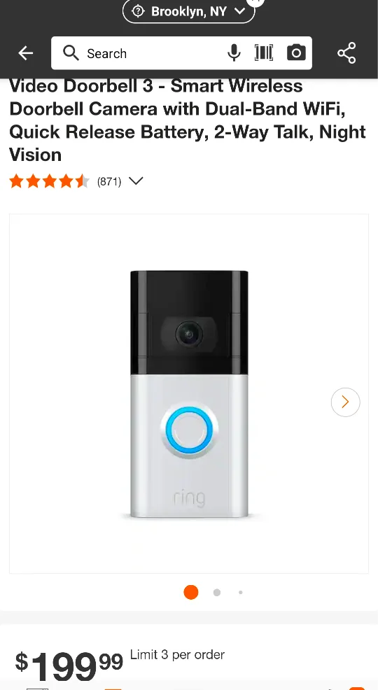 Ring HD Video Doorbell 3 with Dual Band Wi-Fi image indicator(2)